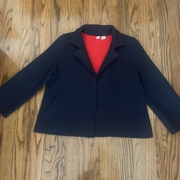 Anthro Moth Anthropologie Navy/Red Amoruso Cardigan Jacket Size S - Picture 3 of 9